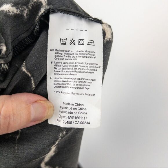 H By Halston Womens Size 4 Wide Leg Pull On Pants Black Taupe Neutral Flowy - Picture 8 of 9